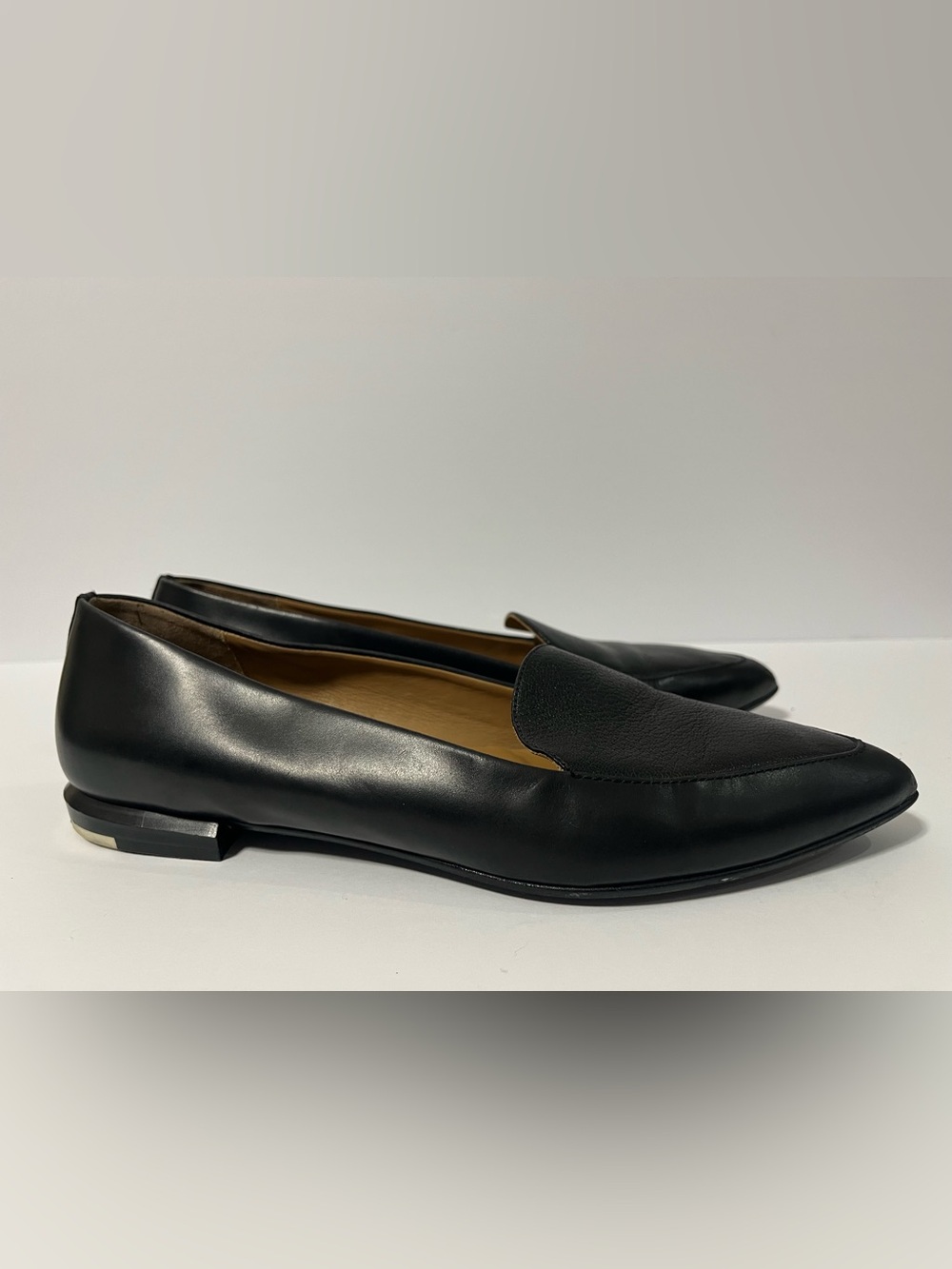 EVERLANE The Modern Loafer Leather Pointed Toe Low Heel Black Size 7.5